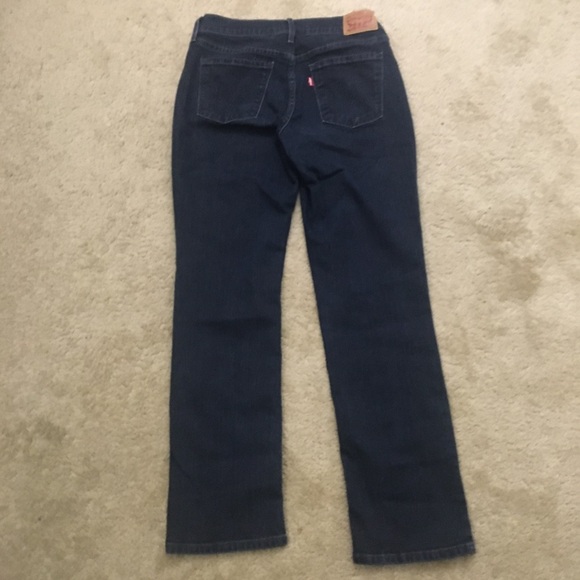 Levis 505™ Straight Jeans Dark Wash Stretch Blue Denim 9 Inch Rise Size 4 - Picture 3 of 9